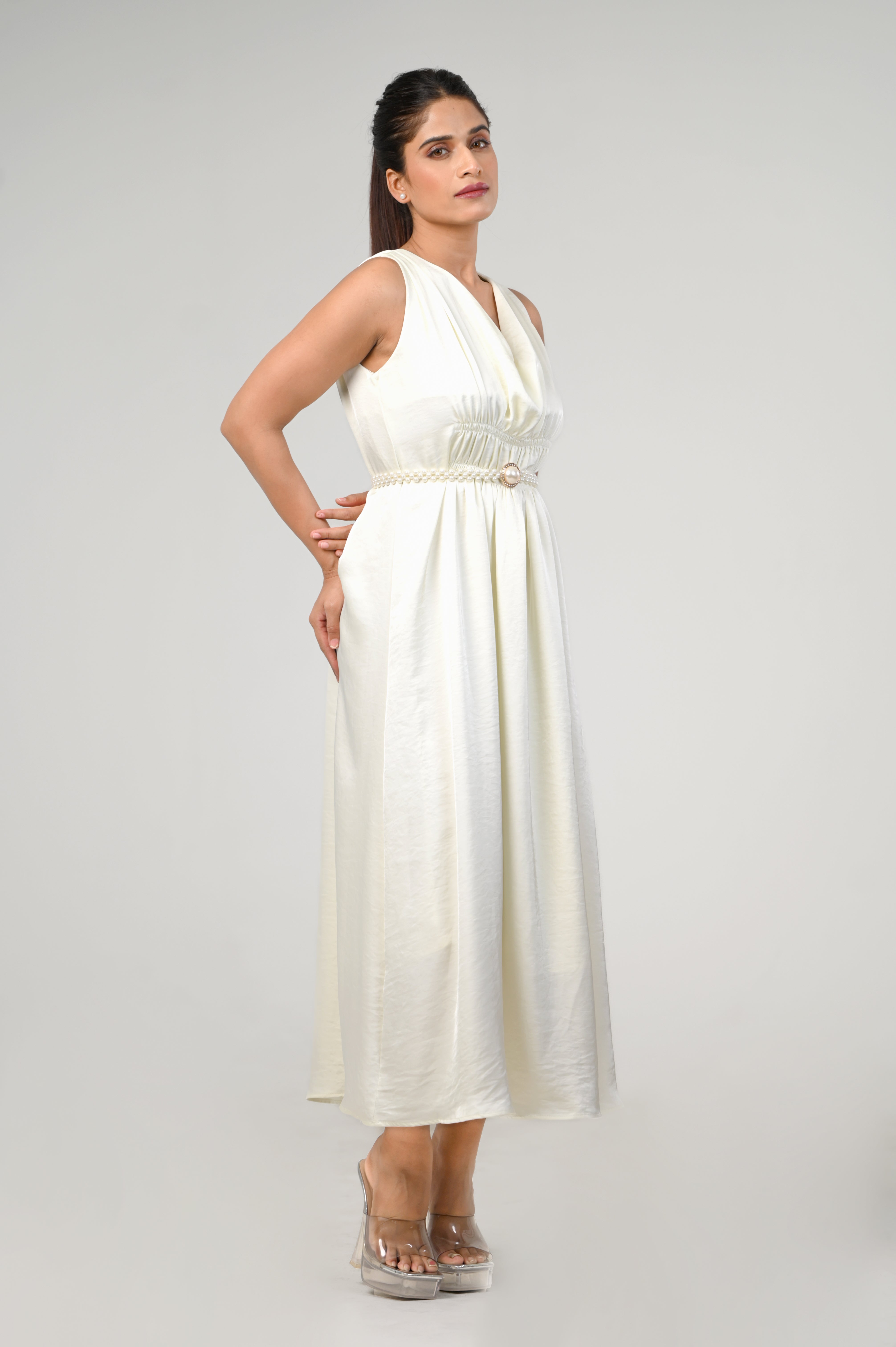 Empire Waist Maxi Dress (Ivory)